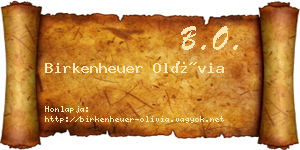 Birkenheuer Olívia névjegykártya